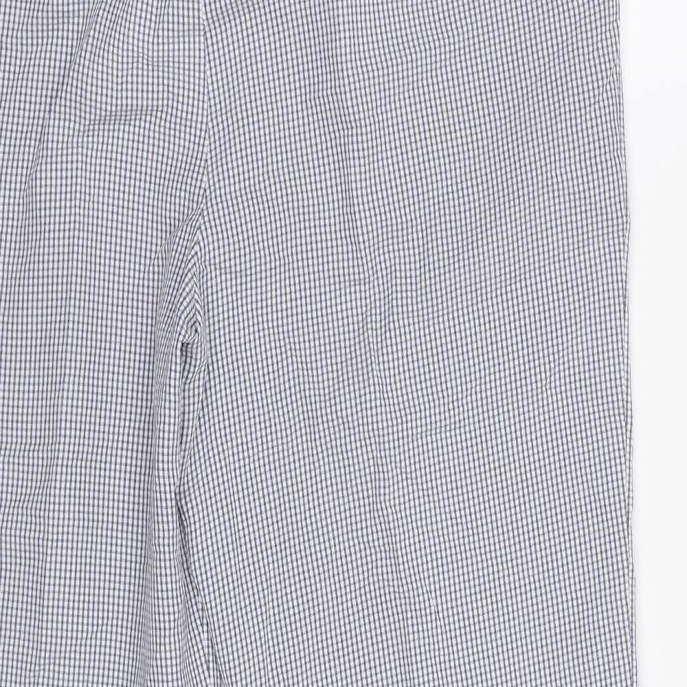 M&S Womens Blue Check  Trousers  Size 14 L26 in