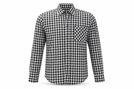 Ochenta Mens Black Check   Button-Up Size L