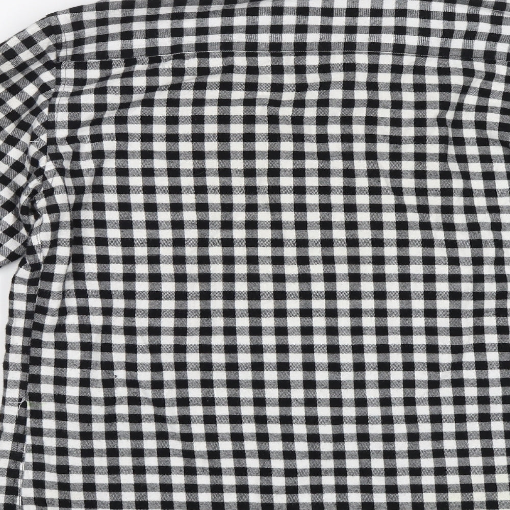 Ochenta Mens Black Check   Button-Up Size L