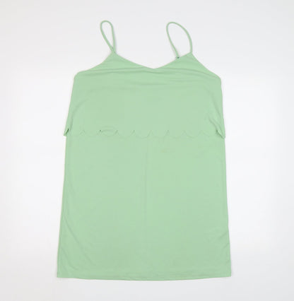 Additional front view of ASOS women’s green camisole tank, size UK 14