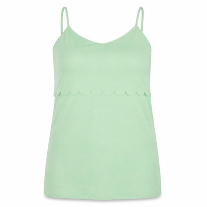 Front view of ASOS women’s green camisole tank, size UK 14