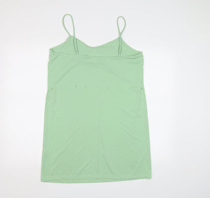 Back view of ASOS women’s green camisole tank, size UK 14
