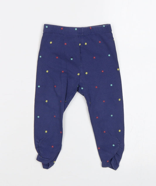 Mini Club  Baby Blue Floral  Jogger Leggings Size 9-12 Months