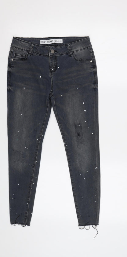 Additional front view of Denim Co girls’ grey skinny jeans, size 9, years