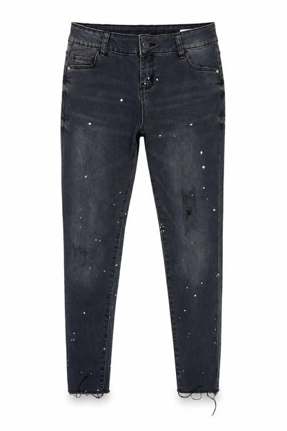 Front view of Denim Co girls’ grey skinny jeans, size 9, years