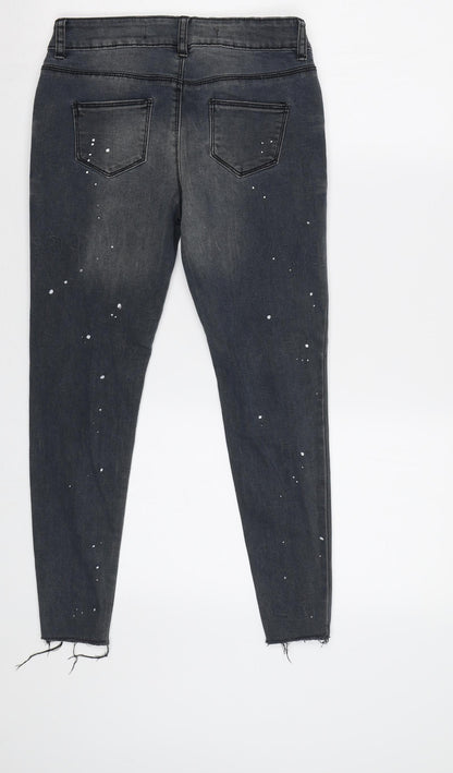Back view of Denim Co girls’ grey skinny jeans, size 9, years