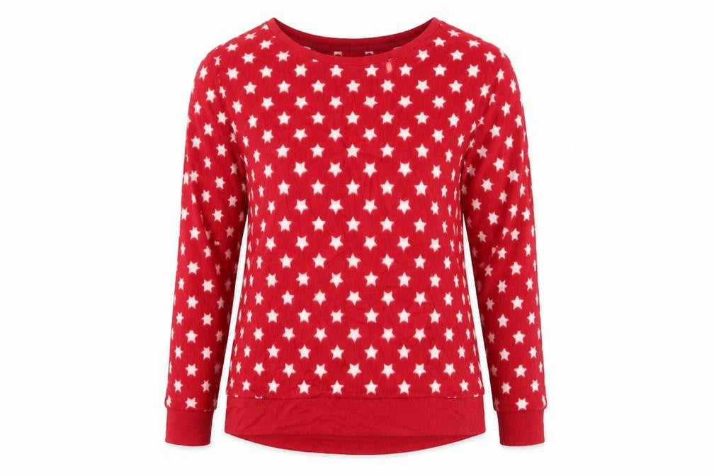 Marks & Spencer Womens Red    Pyjama Top Size 14  - starry