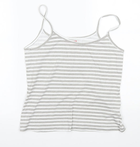 TISSAIA Womens Grey Striped  Basic Tank Size 10