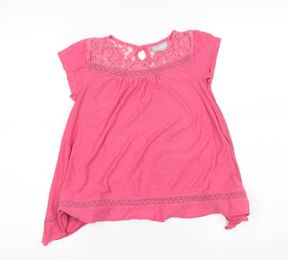 Front view of Matalan girls’ pink basic blouse, size 9, years