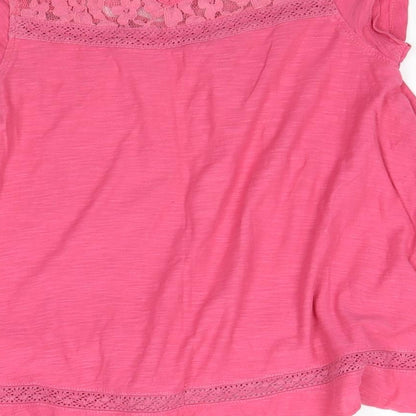 Brand and care label for Matalan girls’ pink basic blouse, size 9, years