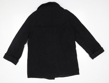 Back view of NuAge women’s grey overcoat coat, size UK 12