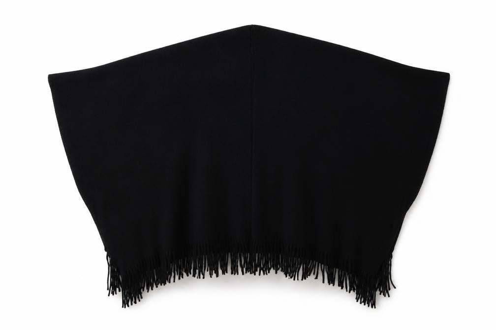 Preworn Womens Black  Knit Cape Jumper One Size