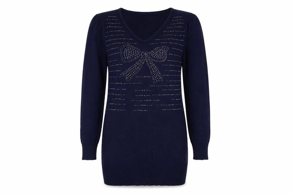 Victor Mod Womens Blue  Knit Pullover Jumper Size S