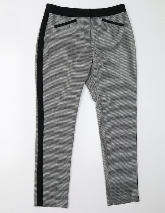 South Womens Grey Geometric  Trousers  Size 12 L30 in