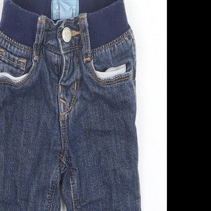 Close-up detail of Gap girls’ blue jeans, size 3-6, months