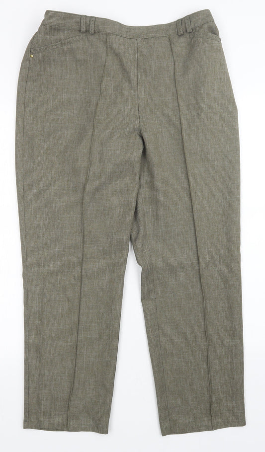 M&S Womens Green Check  Trousers  Size 32 in L27 in