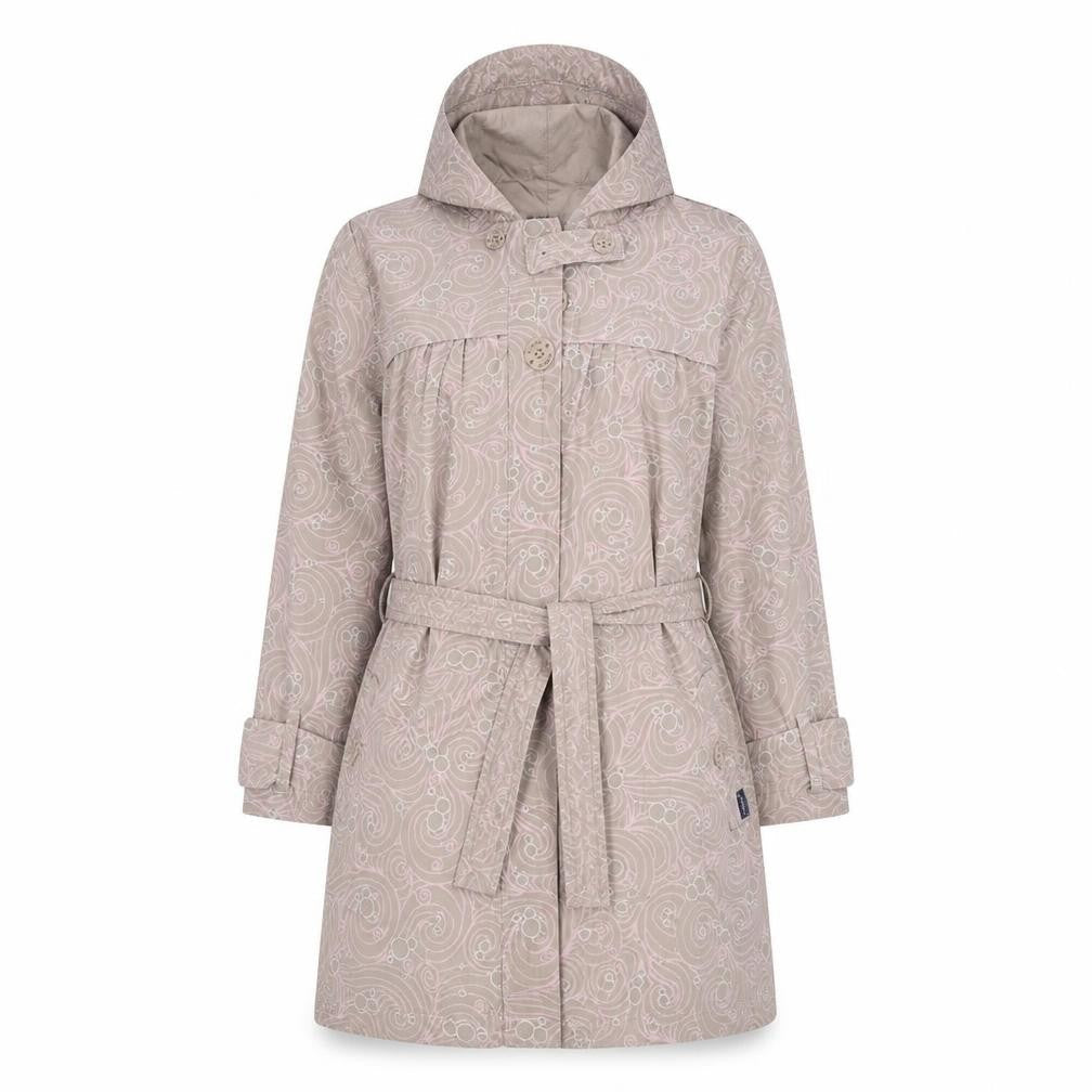 HOOCH Womens Beige Floral  Overcoat Coat Size 10