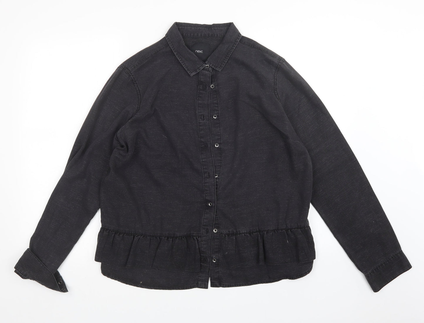 NEXT Womens Black   Basic Button-Up Size 16