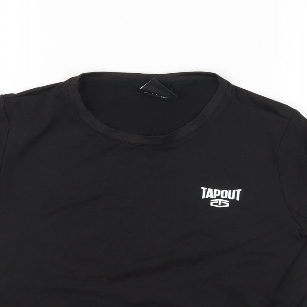 Tap Out Boys Black   Basic T-Shirt Size 7-8 Years