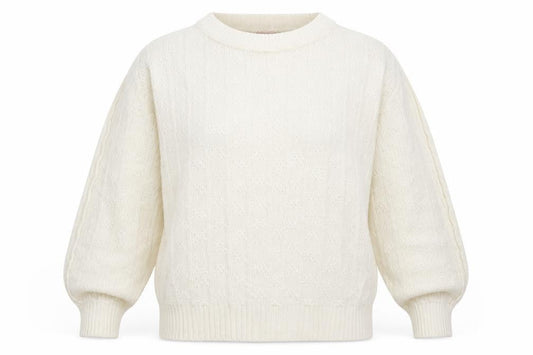 Preworn Womens White  Knit Pullover Jumper Size L