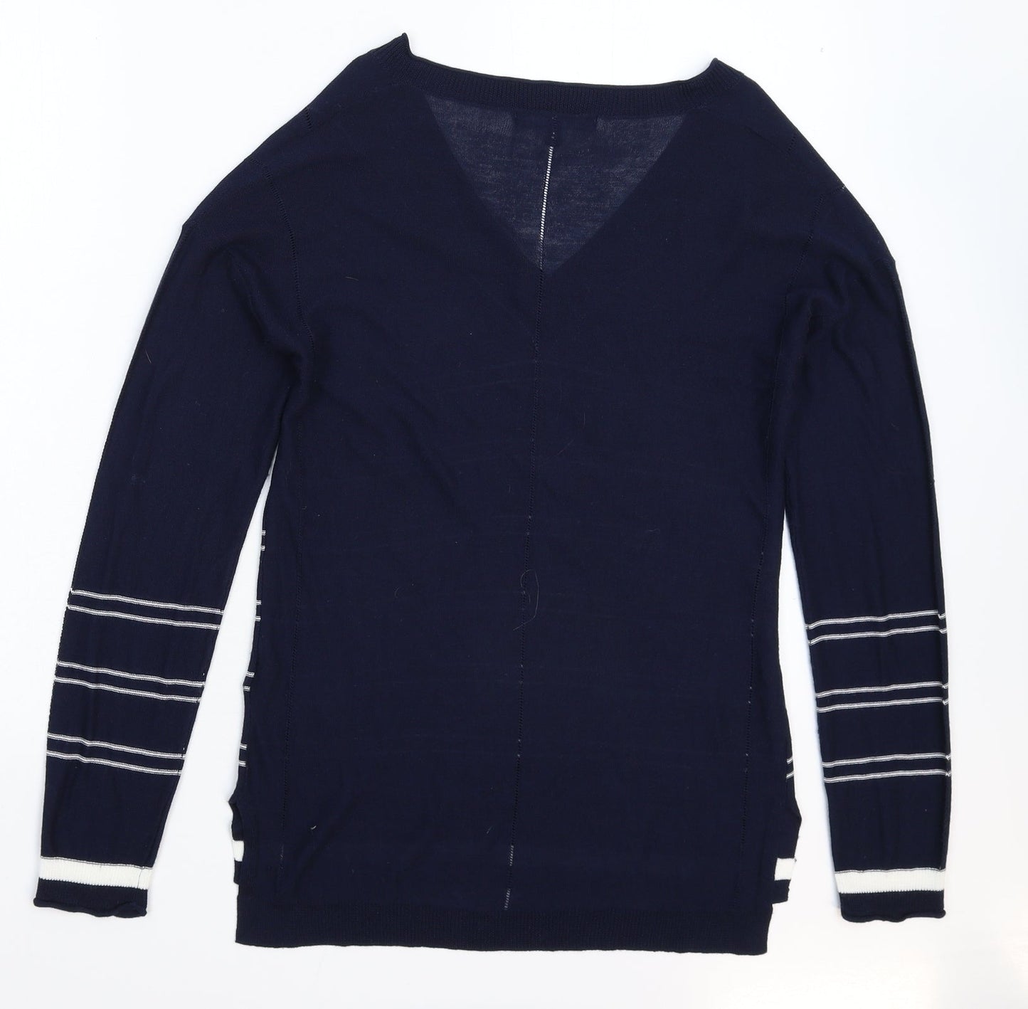 NEXT Womens Blue Striped Knit Pullover Jumper Size 10