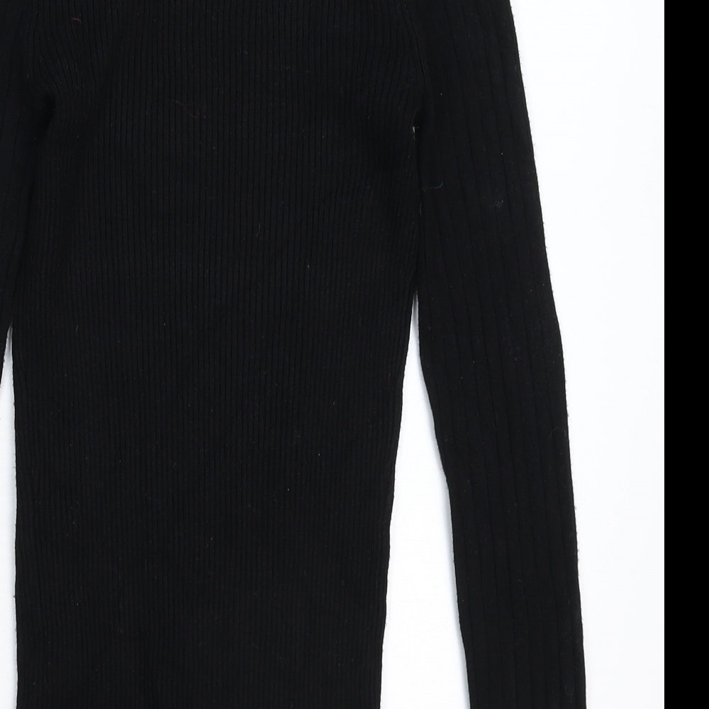 New Look Womens Black  Knit Pullover Jumper Size 8
