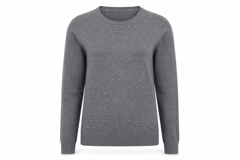 Marks & Spencer Womens Grey  Knit Pullover Jumper Size 8
