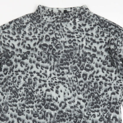 Pep&Co Womens Grey Animal Print  Basic T-Shirt Size 8
