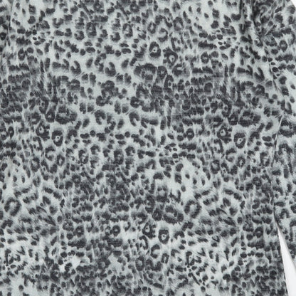 Pep&Co Womens Grey Animal Print  Basic T-Shirt Size 8