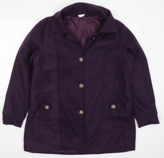 Gabriella Vicenga Womens Purple   Pea Coat Coat Size 14