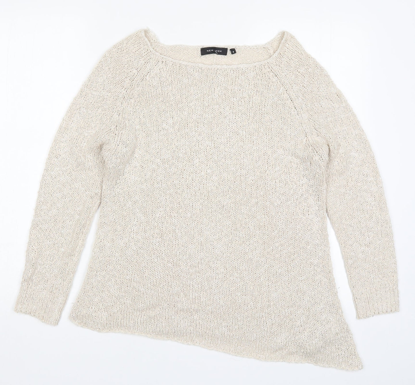 New Lok Womens Beige  Knit Pullover Jumper Size 8