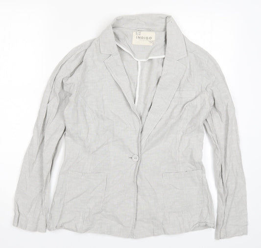 Marks and Spencer Womens Grey Striped  Jacket  Size 10