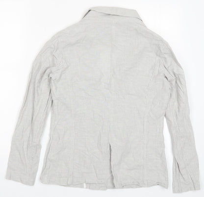 Marks & Spencer Womens Grey Striped  Jacket  Size 10