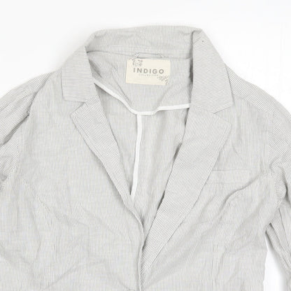 Marks & Spencer Womens Grey Striped  Jacket  Size 10