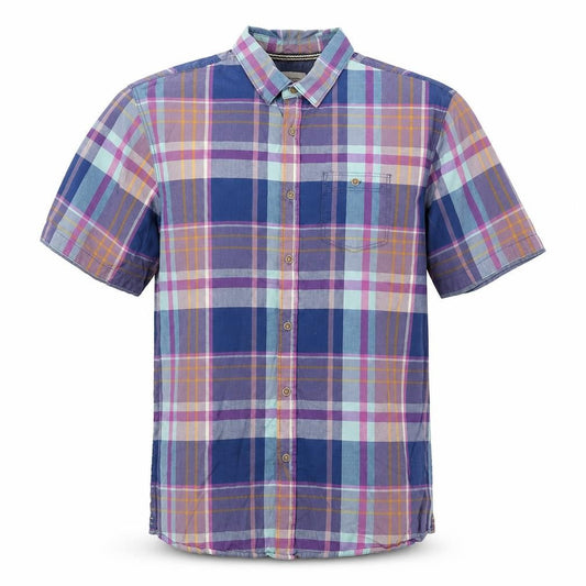 Boston Crew Mens Blue Plaid   Button-Up Size XL