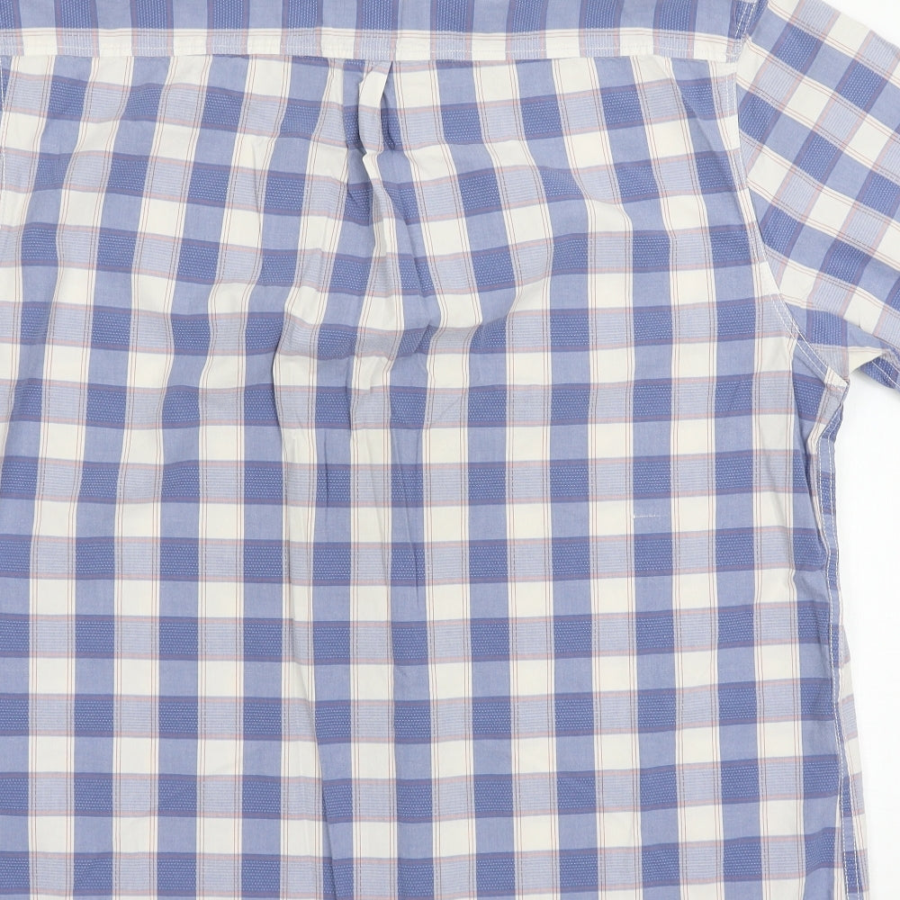 Boston Crew Mens Blue Check   Button-Up Size XL
