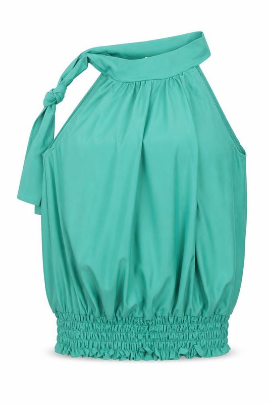 Preworn Womens Green  Jersey Basic Blouse Size L