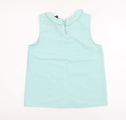 Back view of Candy Cou girls’ blue basic blouse, size 12-13, years