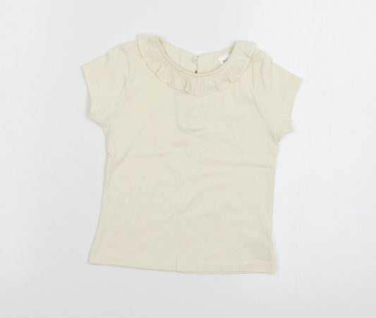 Mini Club Girls Beige  Jersey Basic T-Shirt Size 3-4 Years