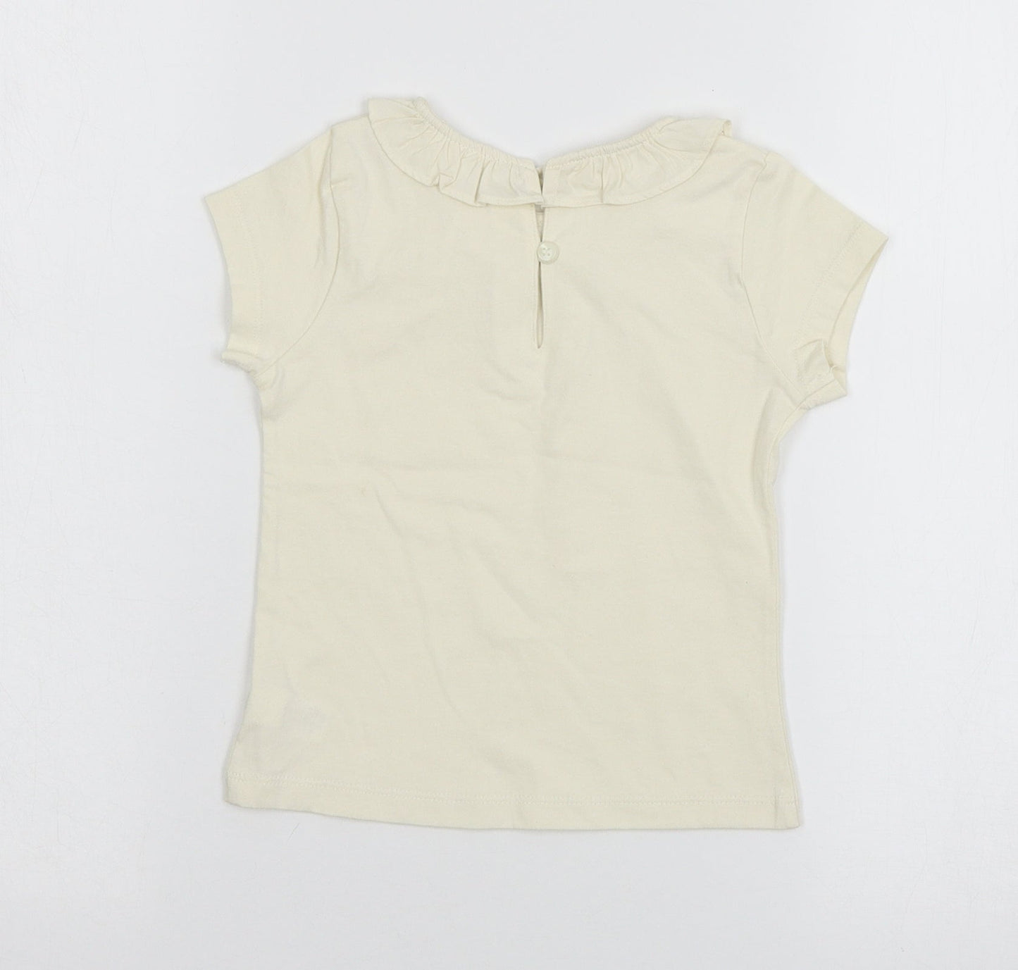 Mini Club Girls Beige  Jersey Basic T-Shirt Size 3-4 Years