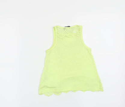 Back view of Primark girls’ yellow basic tank, size 3-4, years