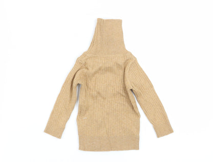 Back view of Next girls’ beige basic t-shirt, size 3-6, months
