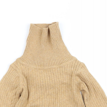 Close-up detail of Next girls’ beige basic t-shirt, size 3-6, months