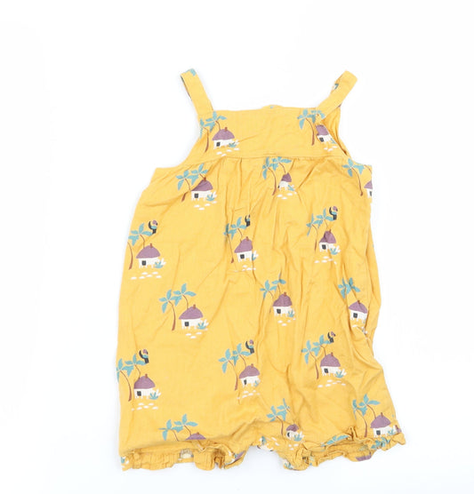 M&S Girls Yellow   Dungaree One-Piece Size 12-18 Months
