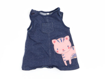 Additional front view of bluezoo girls’ blue fit & flare, size 3-6, months