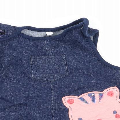 Close-up detail of bluezoo girls’ blue fit & flare, size 3-6, months