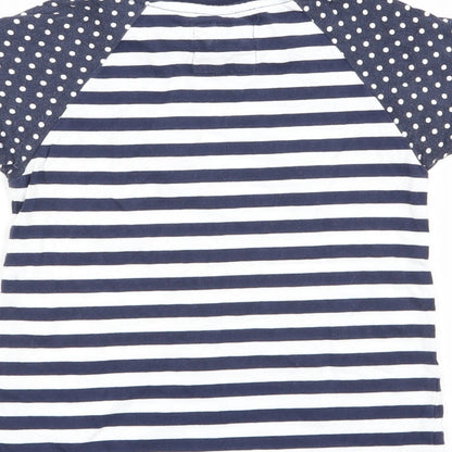 Brand and care label for Tu girls’ multicoloured striped basic t-shirt, size 18-24, months