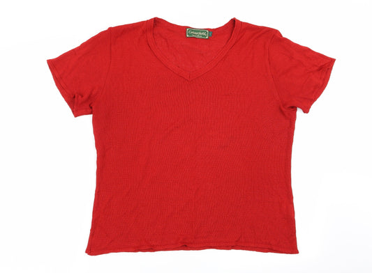 colourfield Womens Red   Basic T-Shirt Size L