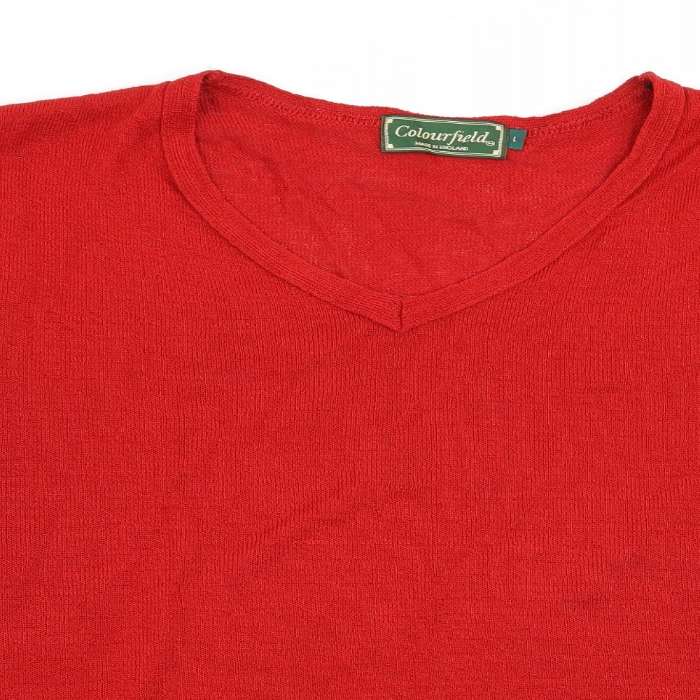 colourfield Womens Red   Basic T-Shirt Size L