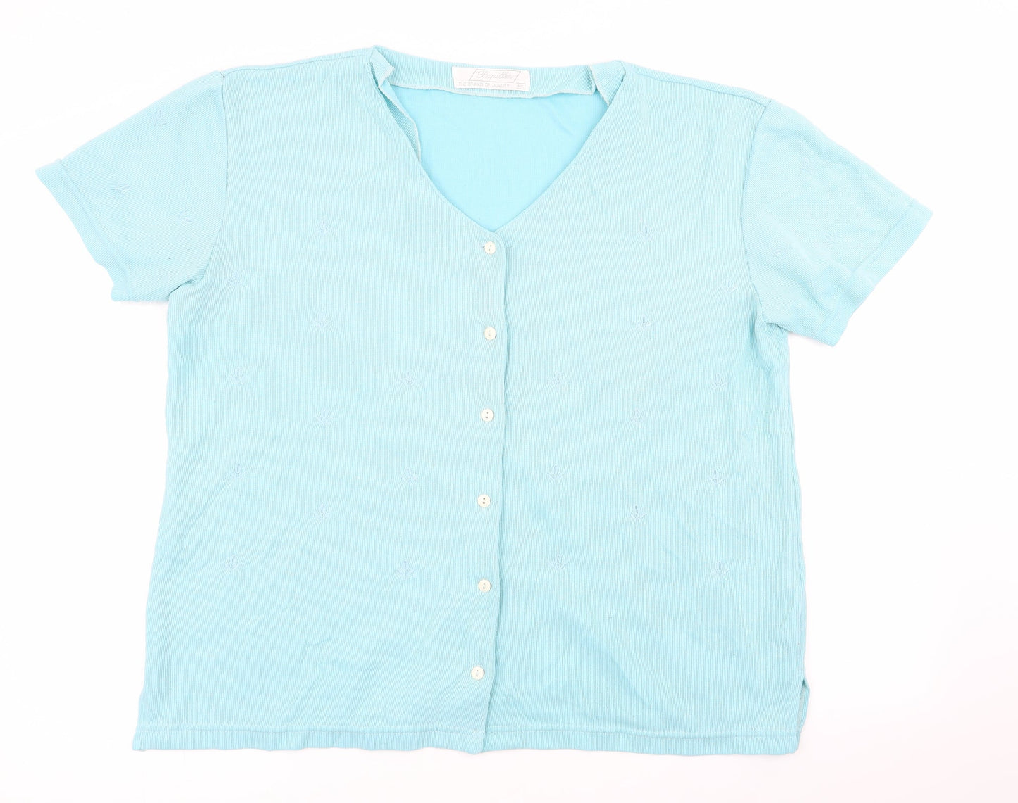 Papillon Womens Blue   Basic Button-Up Size M